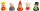Seiffener Volkskunst eG - Wippelfiguren Wippel-Mix 5er Set 4 cm
