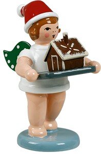 Ellmann - Weihnachtsengel mit Pfefferkuchenhaus ohne Krone
