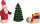 Seiffener Volkskunst eG - Miniaturen Weihnachtsmann mit Schlitten farbig 3-teilig 8 cm