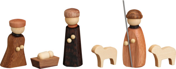 Seiffener Volkskunst eG - Miniaturen Christi Geburt Edelholzausführung, 6-teilig 7 cm