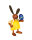 Drechslerei Martin - Hase mit Pinsel und Ei gelb, klein