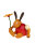 Drechslerei Martin - Hase mit Blume sitzend rot