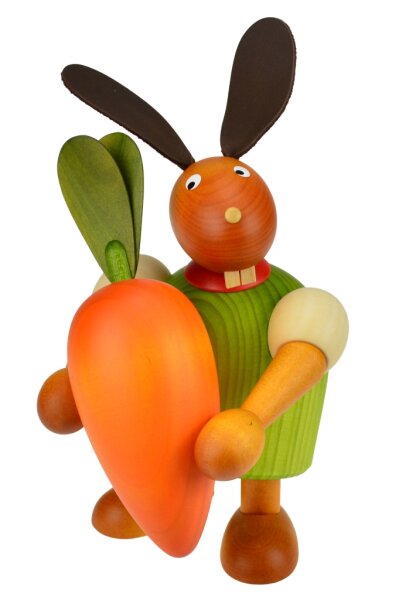 Drechslerei Martin - Hase mit Möhre grün, groß