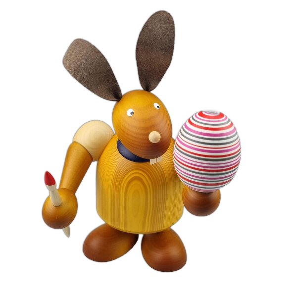 Drechslerei Martin - Hase mit Pinsel & Ei gelb, groß maxi