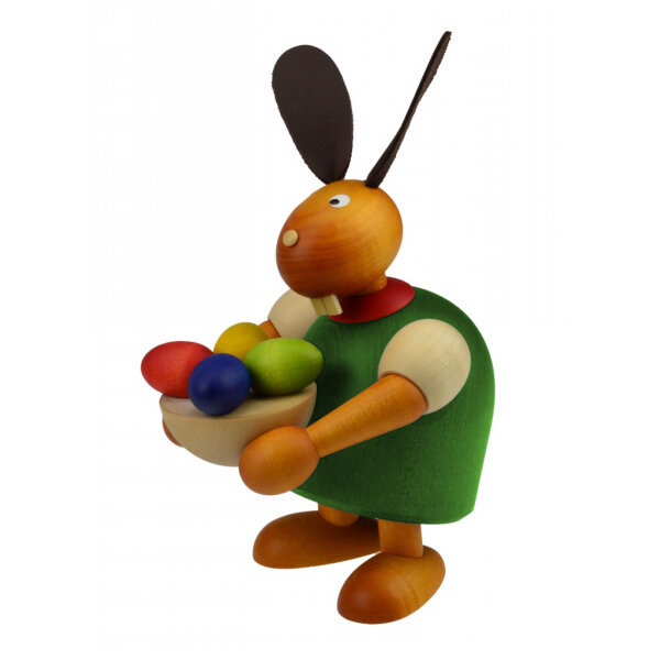 Drechslerei Martin - Hase mit Osternest grün, groß maxi