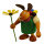 Drechslerei Martin - Hase mit Eikiepe & Blume grün, groß maxi