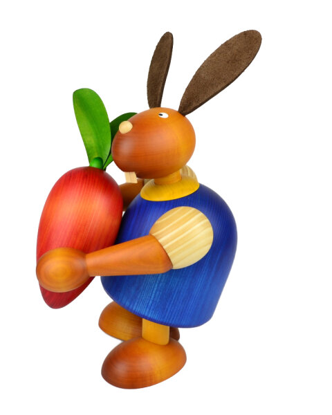 Drechslerei Martin - Hase mit Möhre blau, groß maxi