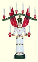 Günter Reichel - Engel und Bergmann mit Joch, lasiert, elektrisch, 70 cm